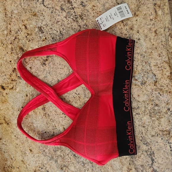 Calvin Klein Other - Calvin Klein PLAID Red & Black Printed Bra. NEW. Lightly Lined